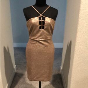 Charlotte Russe Gold Bodycon Cocktail Dress